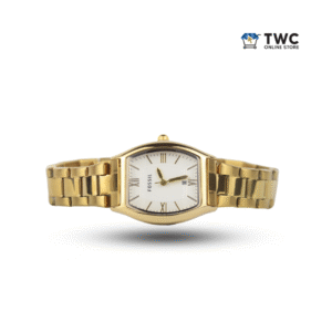 Fossil Oval Gold Watch (White Time Face) F003