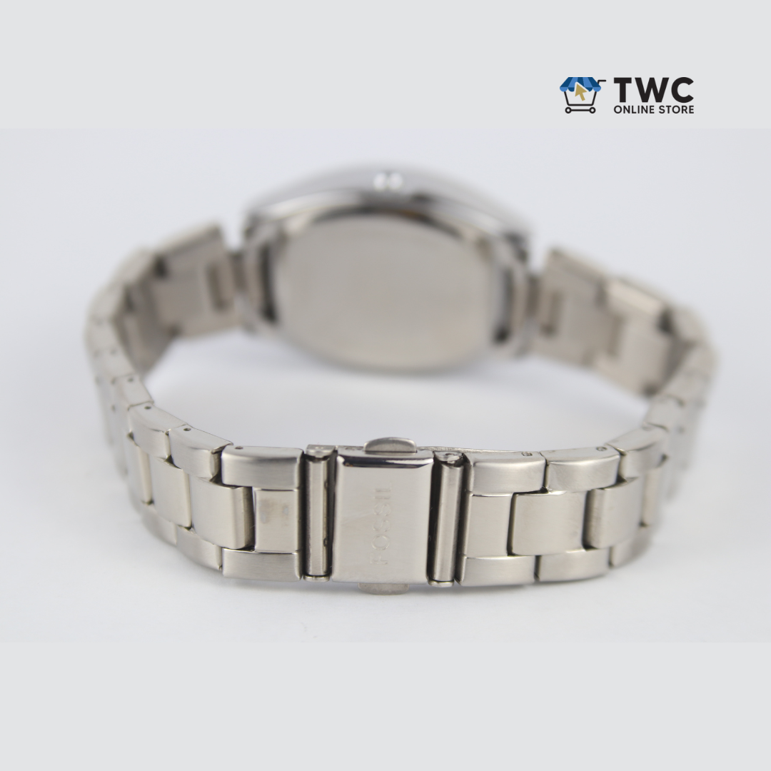 Fossil Oval Silver Watch (Black Time Face) F004 - Image 3